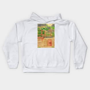 Korean traditional village Kids Hoodie